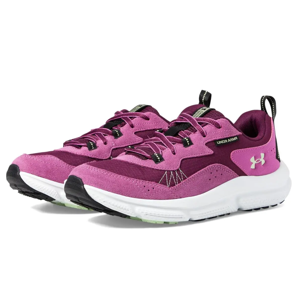Woman`s Sneakers Athletic Shoes Under Armour Charged Verssert 2 - Purple Gemini/Purple Gemini/Retro Green