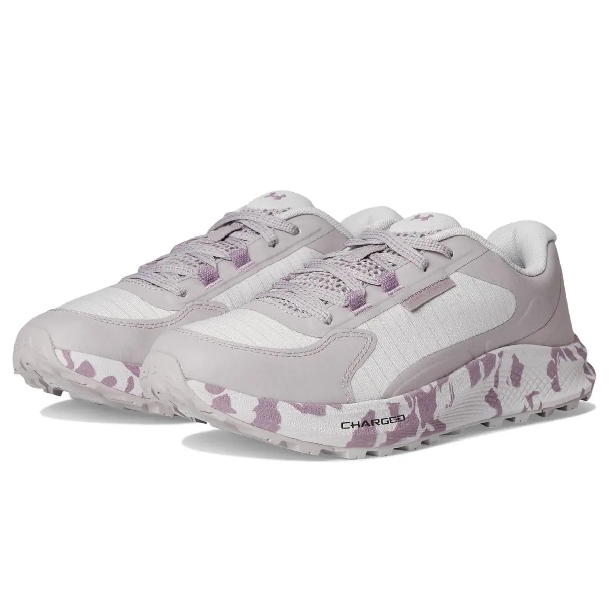 Woman`s Sneakers Athletic Shoes Under Armour Charged Bandit Trail 3 - Gray Matter/Gray Dawn/Purple Prime