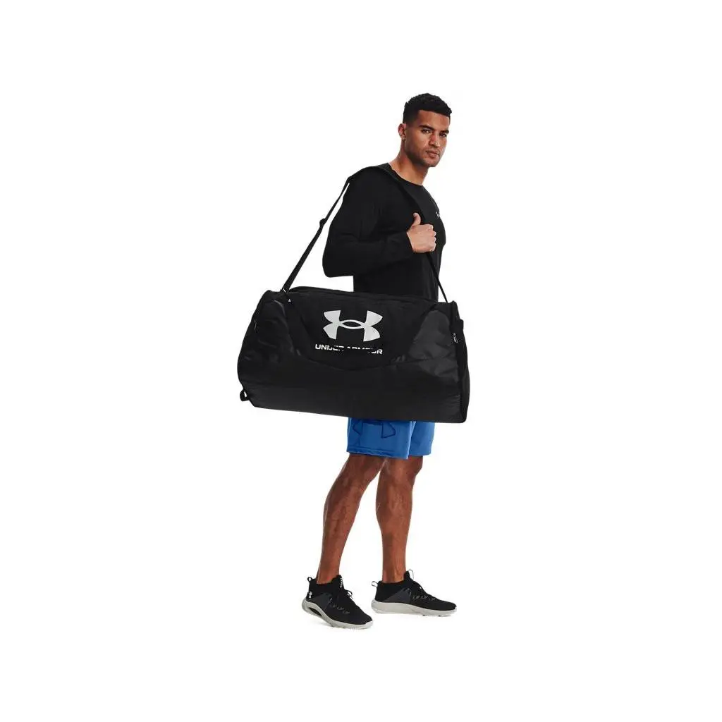 Unisex Undeniable 5.0 Large Duffle Bag - Highly Water-repellent BlackMetallic Silver by Under Armour