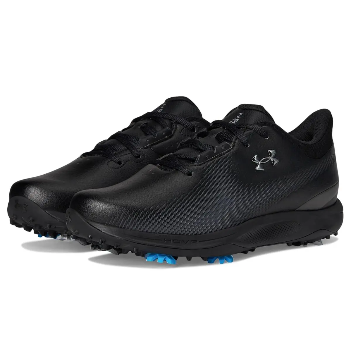 Man`s Sneakers Athletic Shoes Under Armour Drive Fade Golf Shoes - Black/Metallic Silver