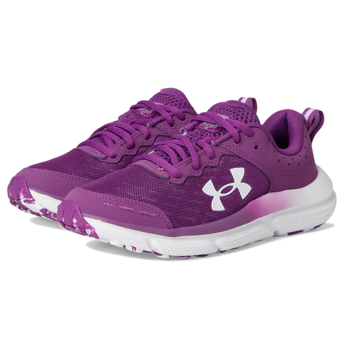 Girl`s Sneakers Athletic Shoes Under Armour Kids Assert 10 Big Kid - Andromeda Purple/White/White