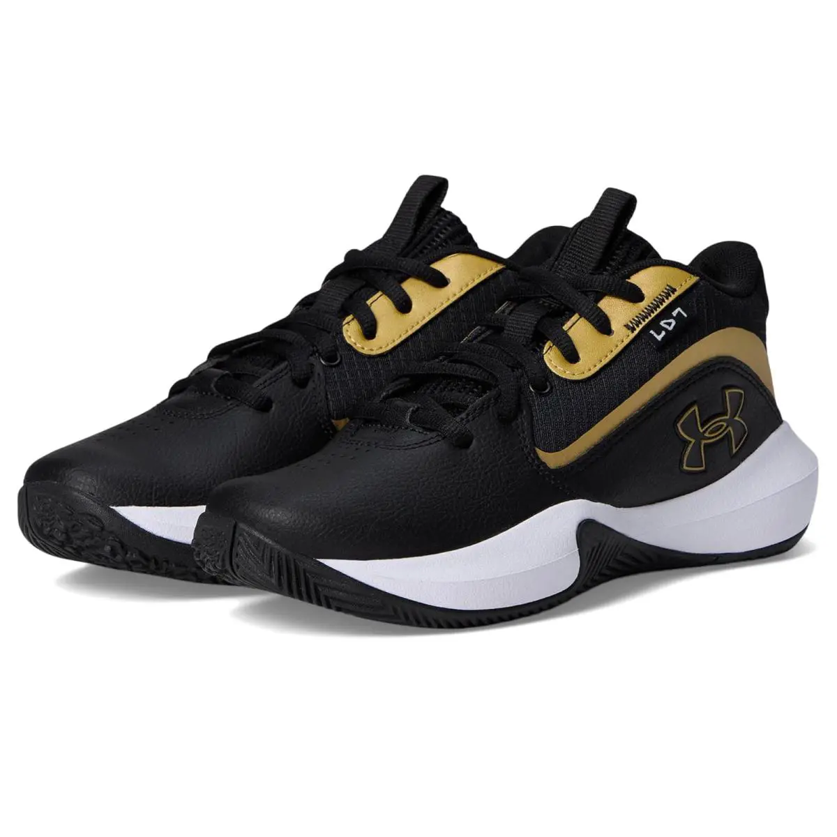 Children Unisex Shoes Under Armour Kids Grade School Lockdown 7 Big Kid - Black/Black/Metallic Gold