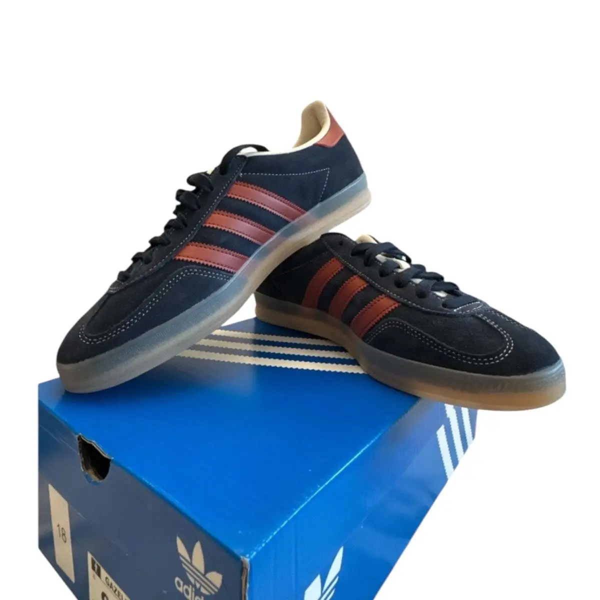 Adidas Gazelle Indoor Legend Ink Men`s Running Sneakers Size 9 Black Red