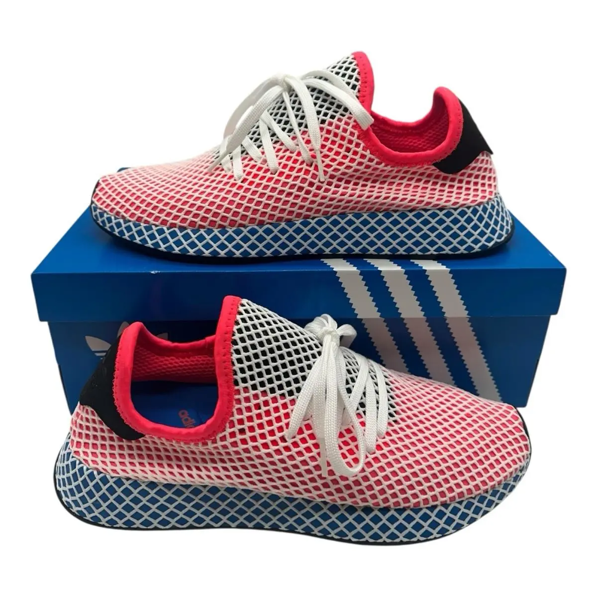 Adidas Deerupt Runner Running Shoes Men Sz 11 Solar Red/bluebird Sneakers CQ2624