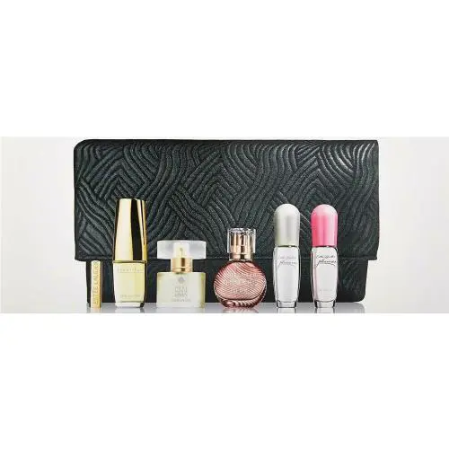 Estee Lauder Miniature Fragrance Collection and Cosmetic Bag