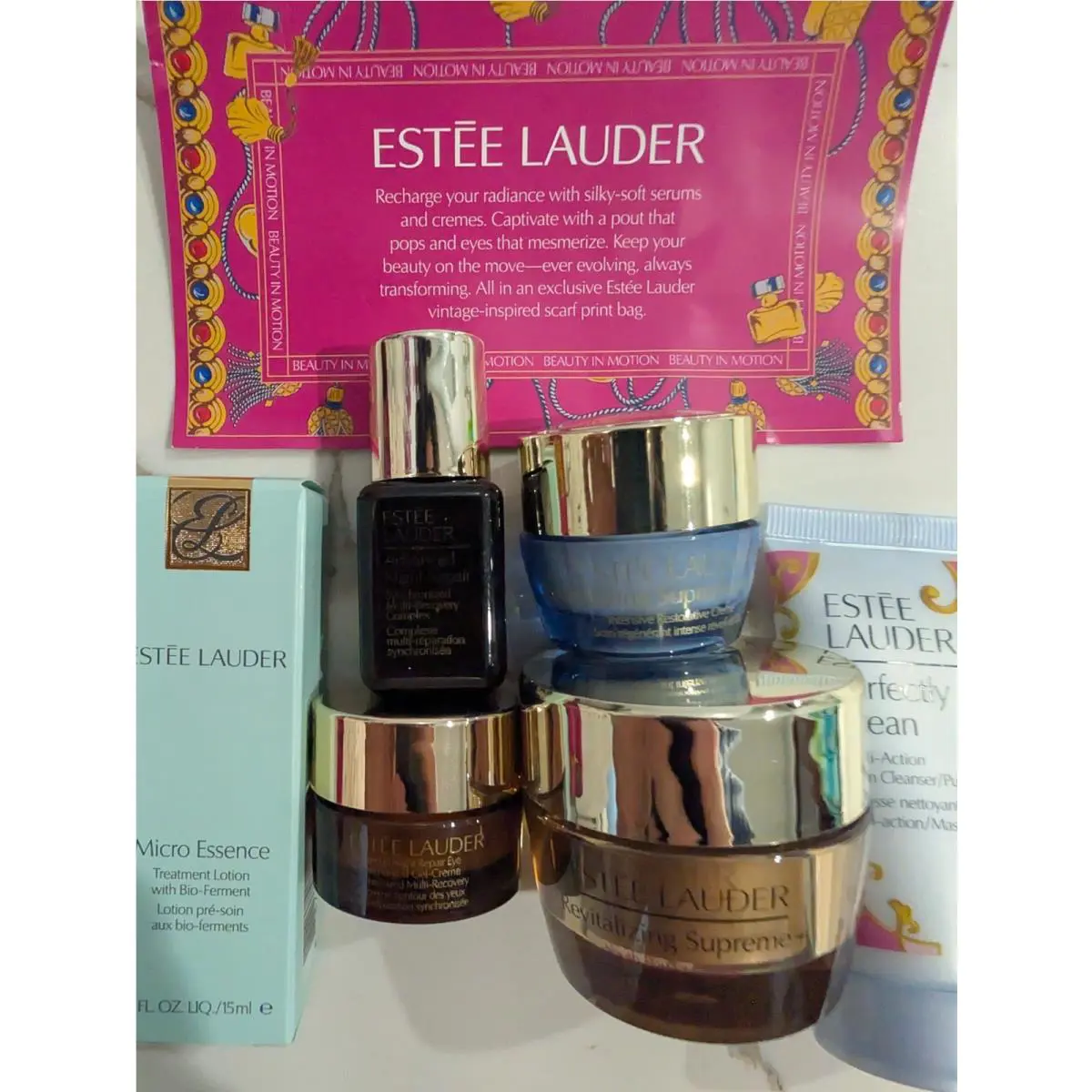 8 Piece Estee Lauder Face Care Set Micro Essence Bag Read Description