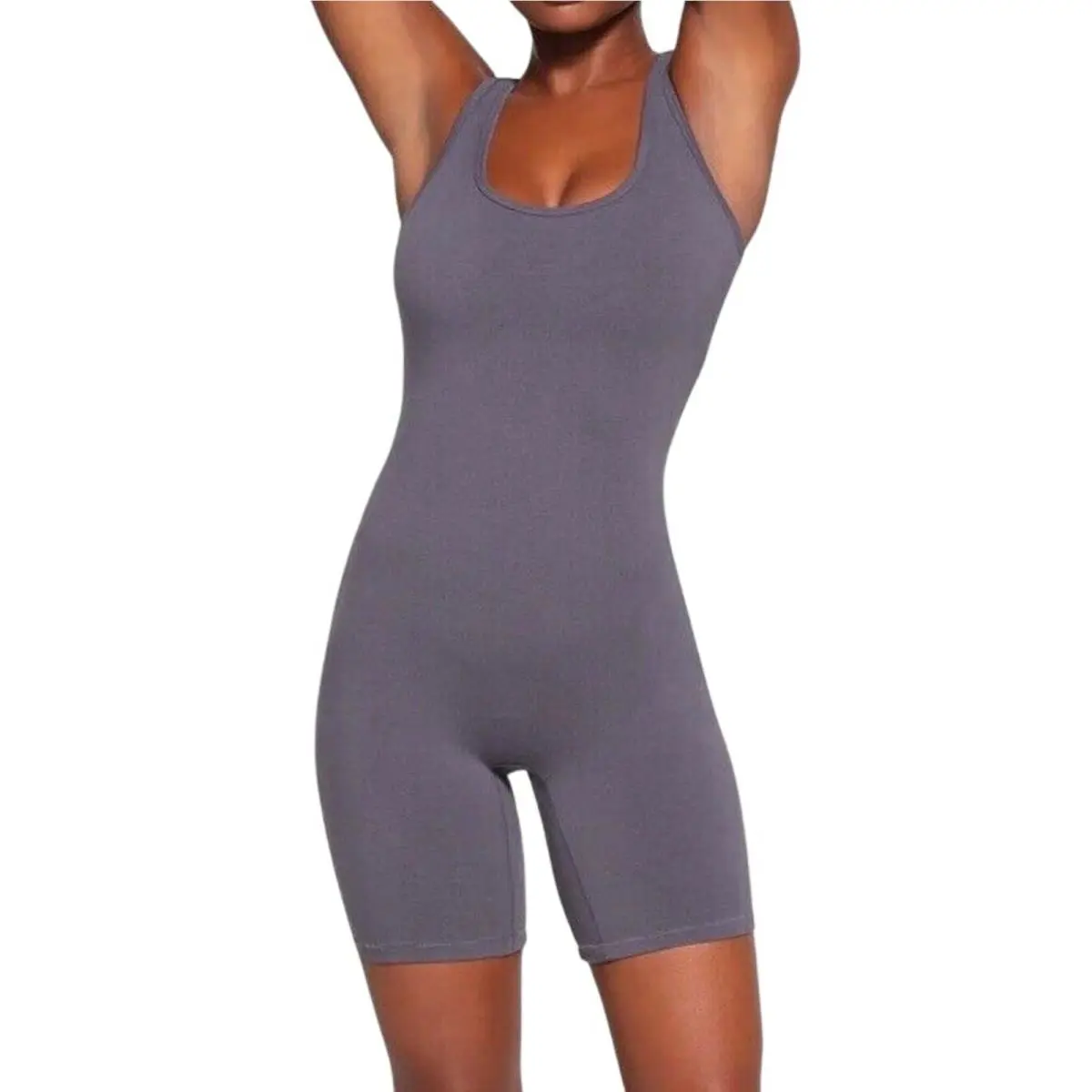 Skims Size 3X Blue Grey Outdoor Mid Thigh Romper Bodysuit One Piece