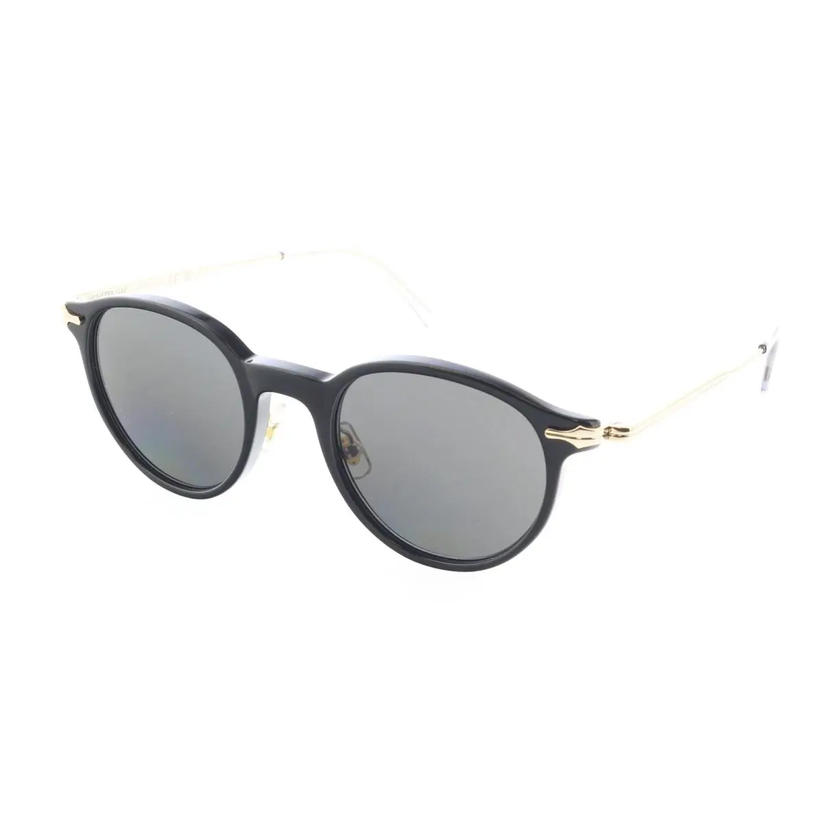 MB0362S-001 Black Gold Round Sunglasses Art Deco Style by Montblanc