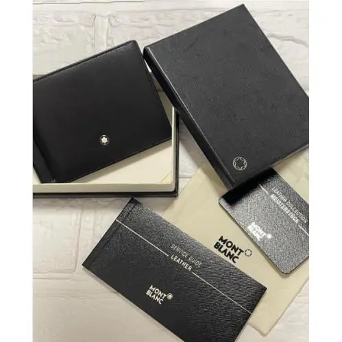 Montblanc MB5525 Meisterstück Black Leather Wallet 6cc Money Clip Box
