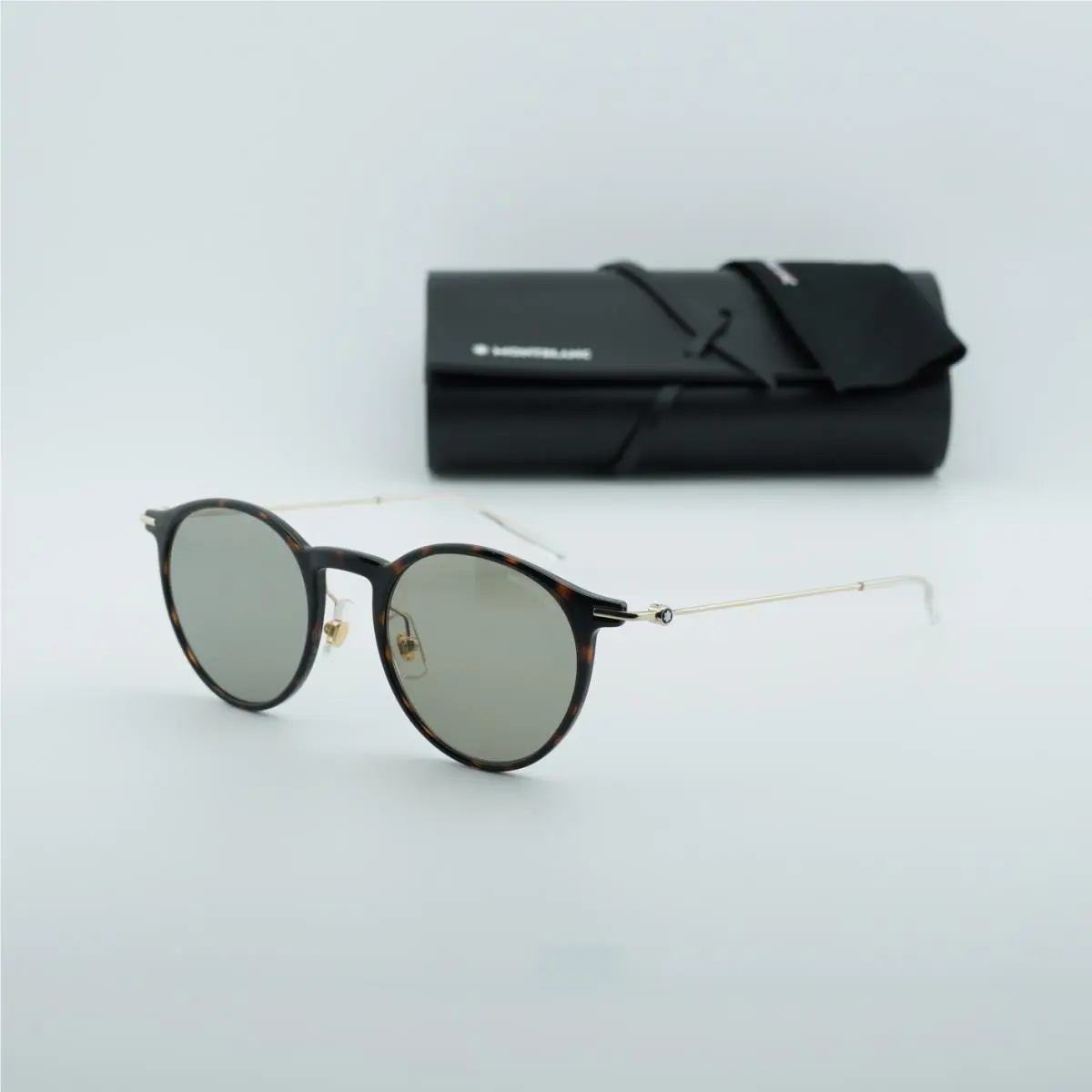 Montblanc MB0097S 007 Havana/gold/green Sunglasses 50-21-145