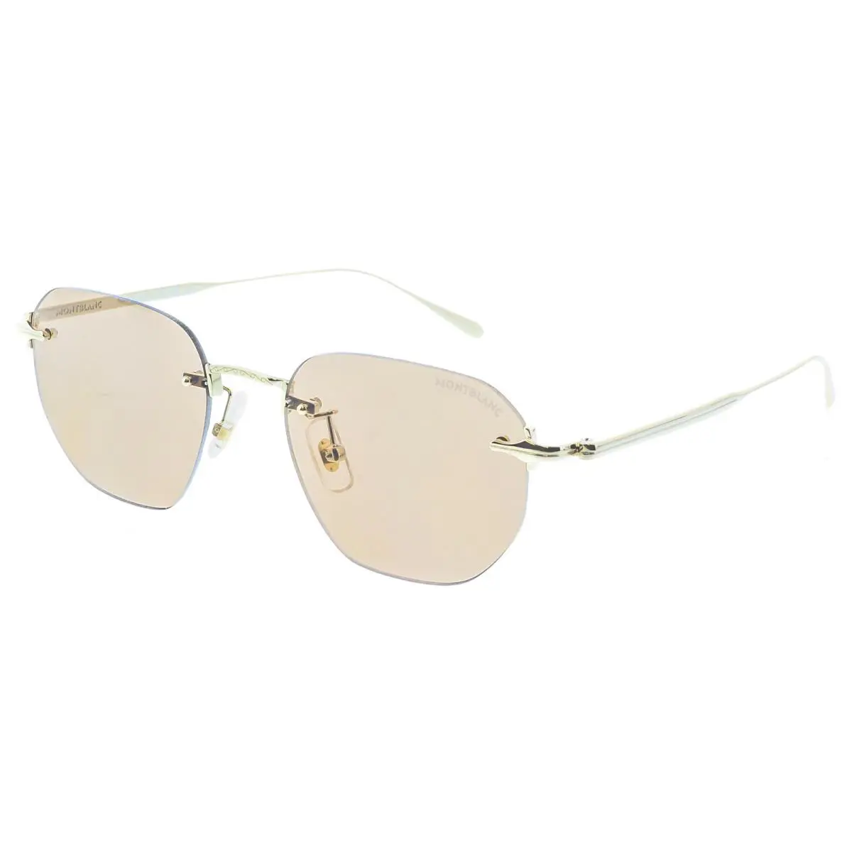 Montblanc MB0405S-002 Gold-toned Sunglasses Warm Square-round Lenses