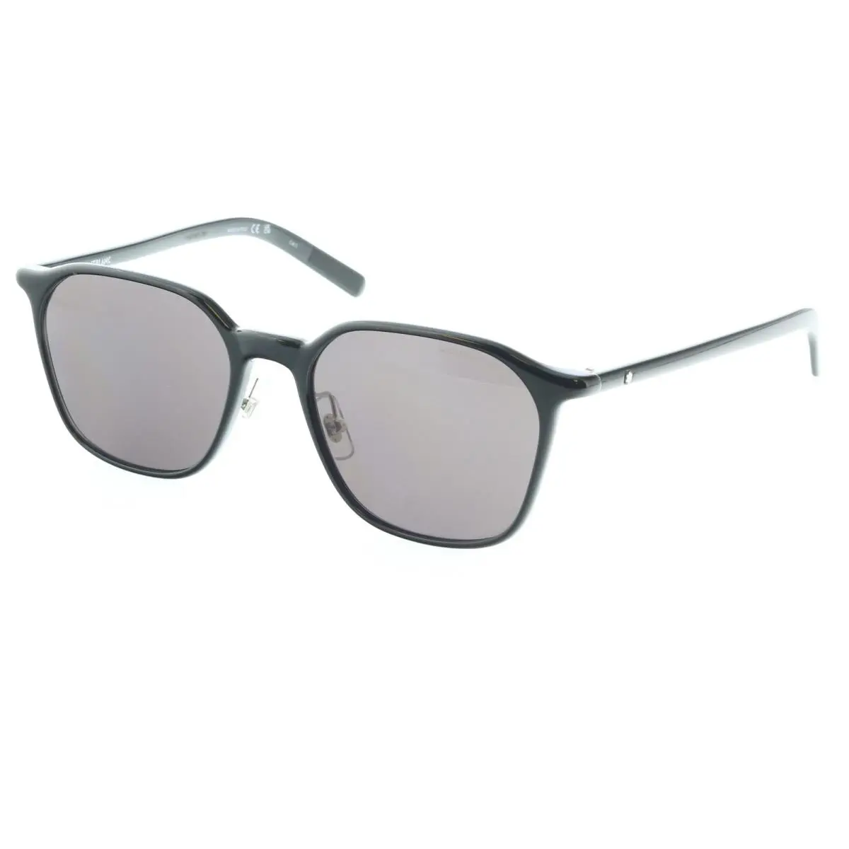 Montblanc MB0420SK-001 Jet Black Sunglasses Rounded Square Frames