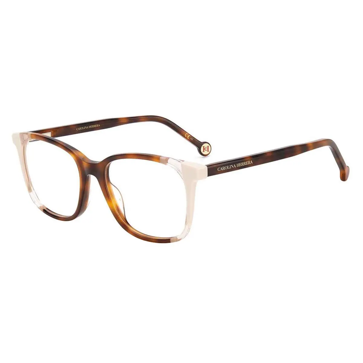 Carolina Herrera Square Woman Eyeglasses CH 0065 0C1H 52mm Havana Ivory