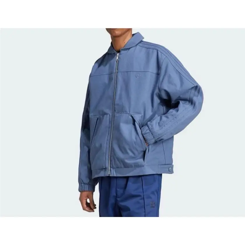 Adidas Originals Premium Essentials Padded Zip Jacket Blue IY2283 Men`s Small