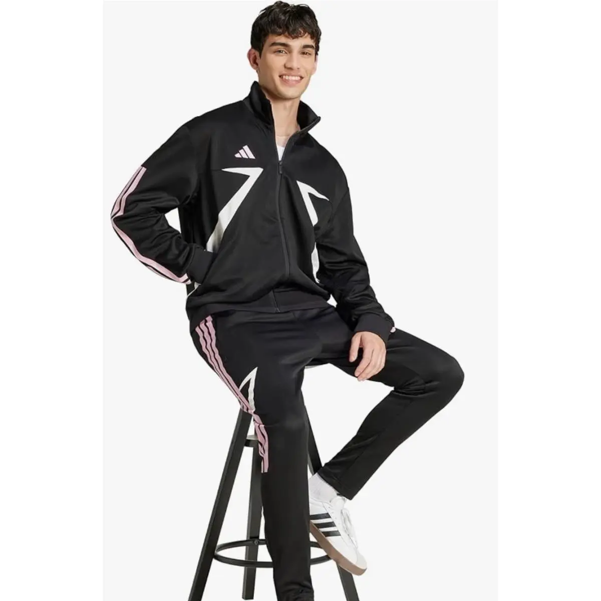 Adidas House Of Tiro Track Suit Set Pants Jacket Mens Small Black Pink