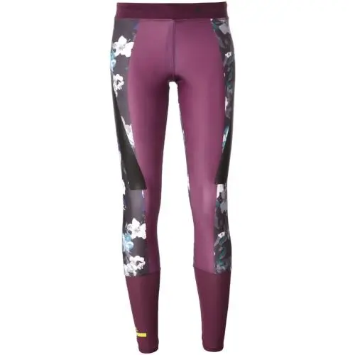 Adidas by Stella Mccartney Climalite Floral Purple Activewear Tights Size L