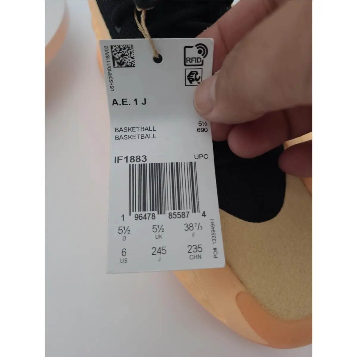 Adidas shoes - AE 1 J - Orange (UPC: 196478855874) 6