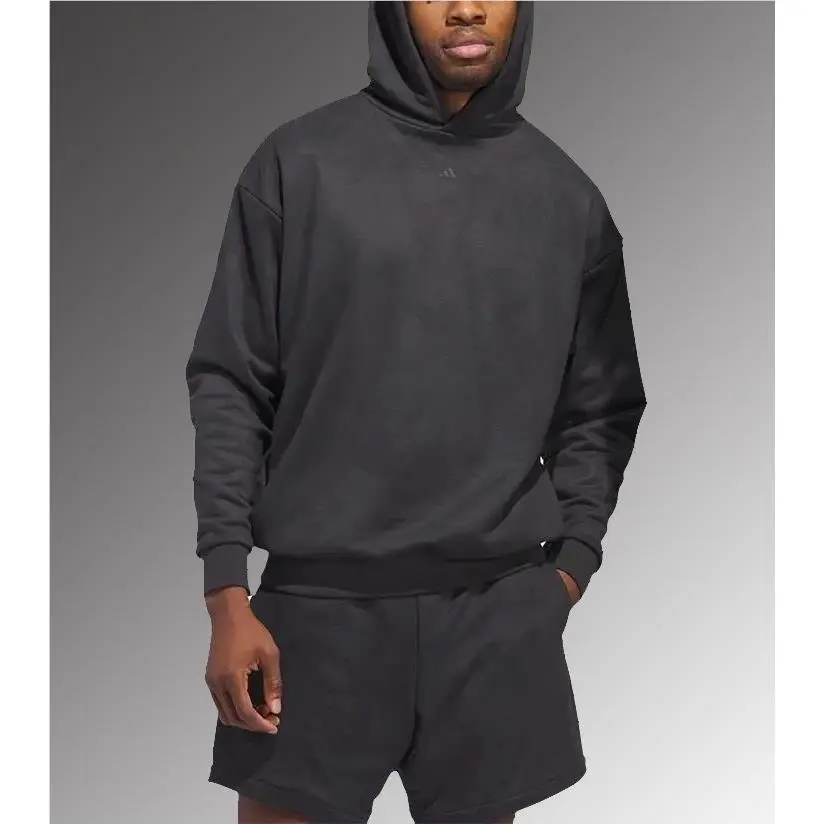 Adidas Basketball Suede Oversized Heavy Hoodie IN7705 Carbon Black Size X-small