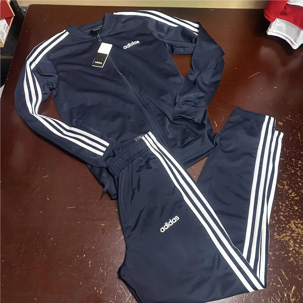 Adidas Men`s 3-Stripes Track Suit Jacket Pant DV2468 Small