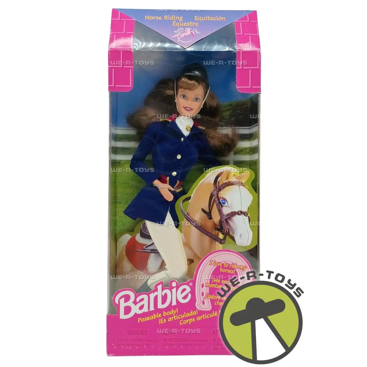 Barbie Horse Riding Club Poseable Doll Brunette 1997 Mattel 19268