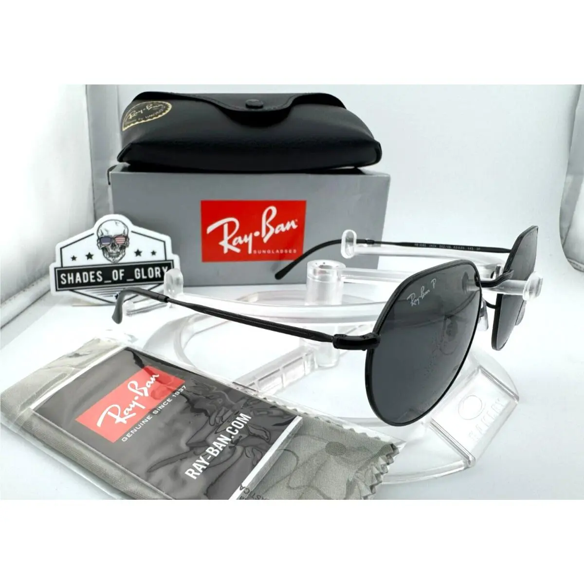 Ray-ban Jack RB3565 002/48 Black W/ Black Polarized Sunglasses 53MM