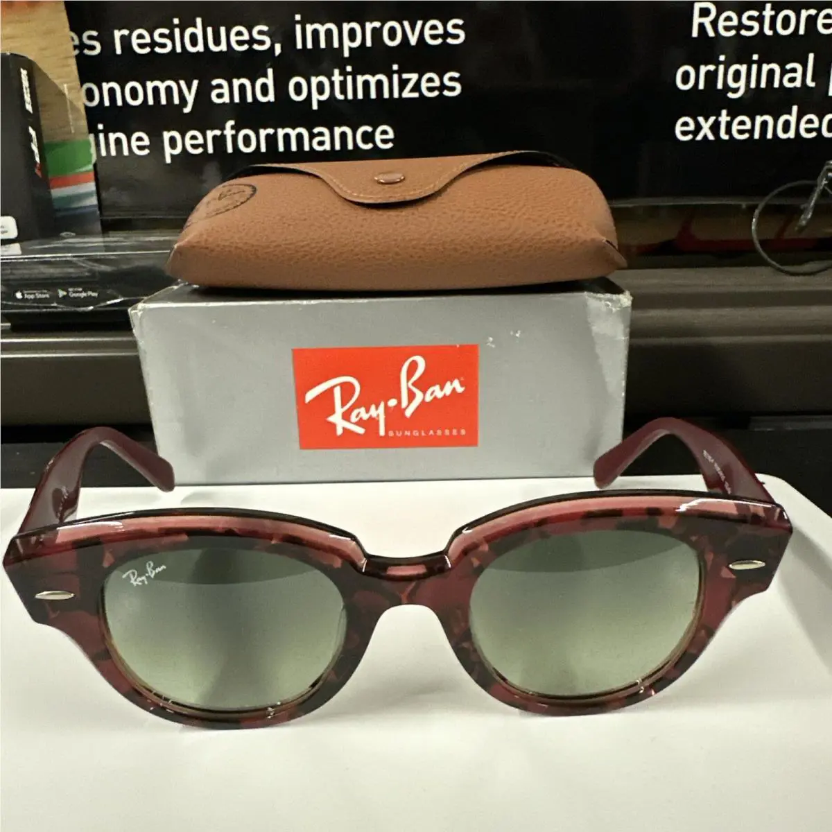 Ray-ban Sunglasses Roundabout Rb2192F Havana Transparent Purple Green Gradient