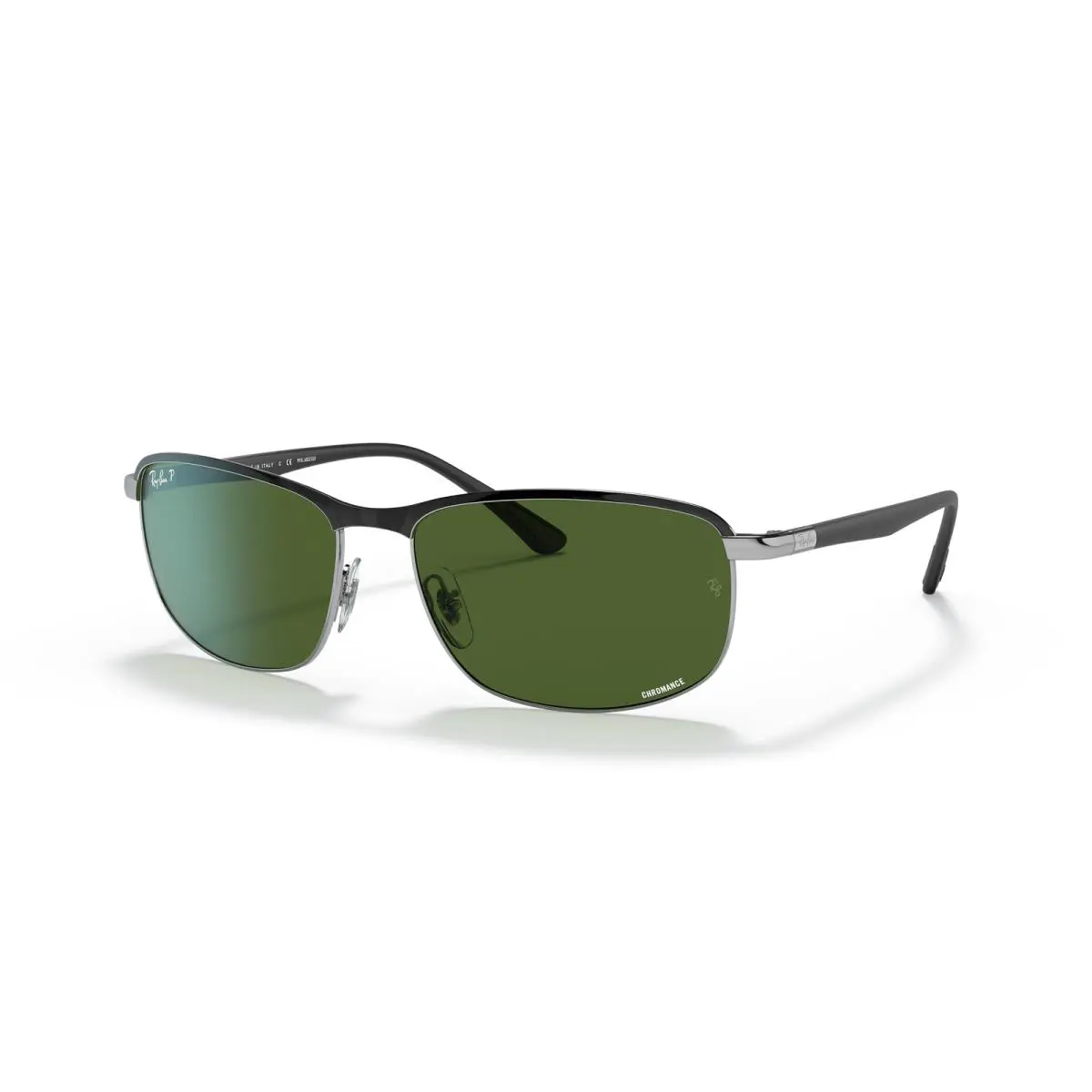 Ray-ban RB3671CH Chromance Black On Silver/dark Green Polarized 60 mm Sunglasses