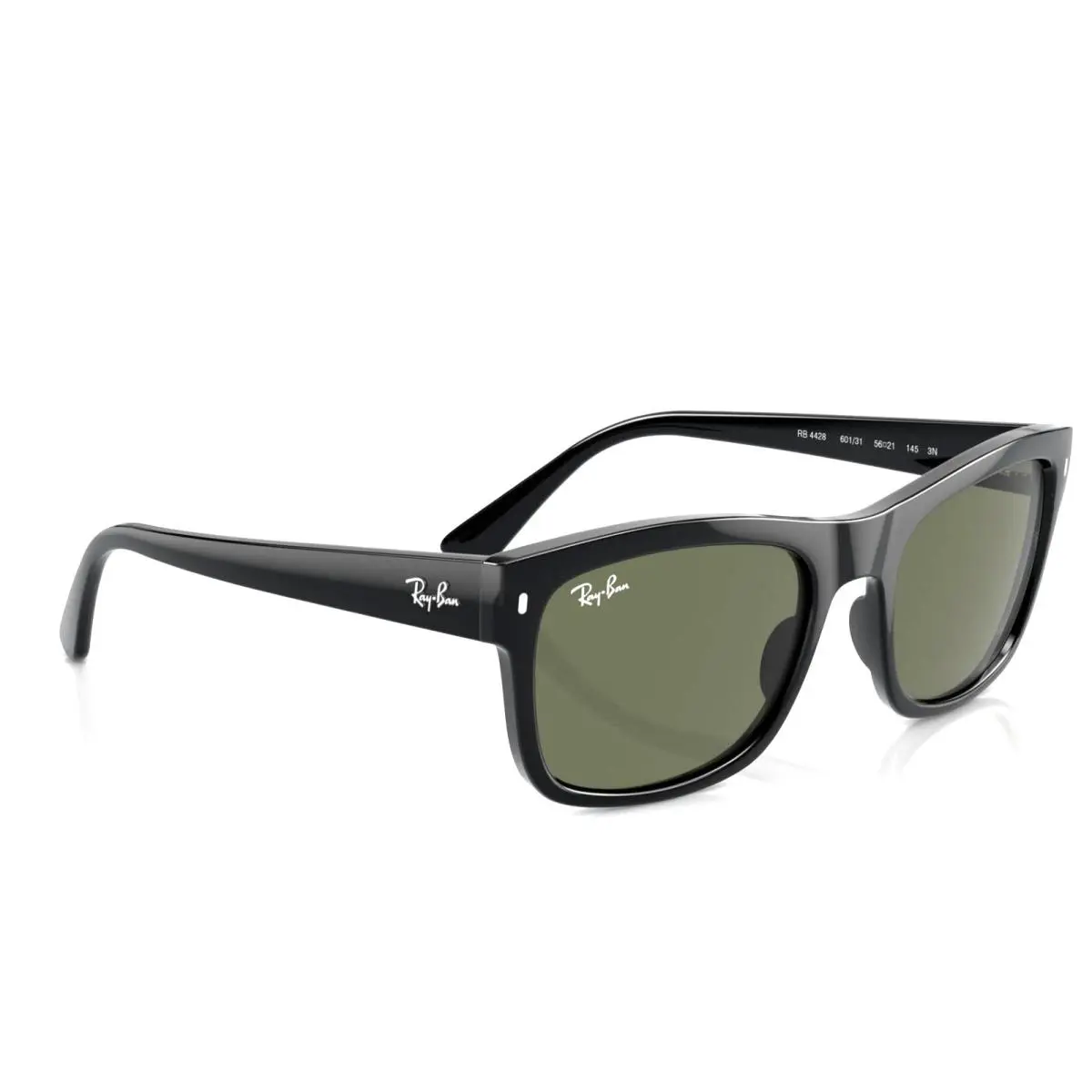 Ray-ban Sunglasses RB 4428 601/31 56-21 145 Shiny Black Fames Green Lenses