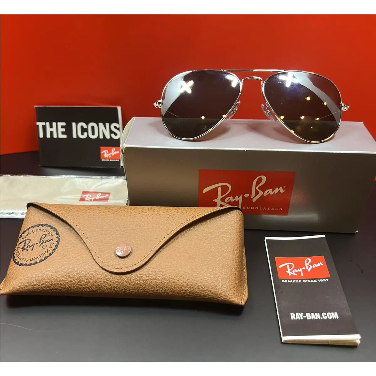 Ray Ban RB3025 W3275 Aviator Sunglasses In Silver Silver Mirror G 15 Lens Sz 55
