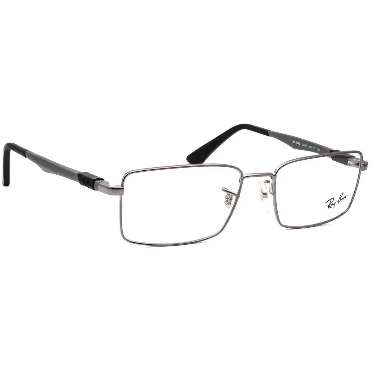Ray-ban Eyeglasses RB 6275 2502 Polished Gunmetal Square Metal Frame 54 17 145