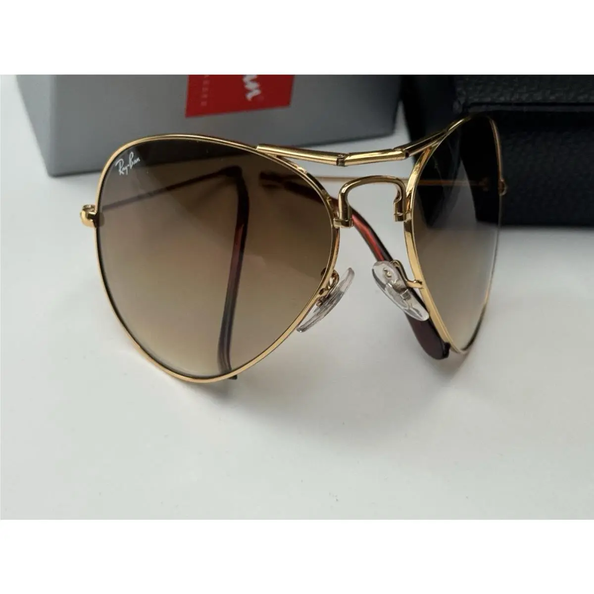Ray-ban RB3479 001/51 Folding Aviator Arista Gold Grad Brown 58mm Sunglasses