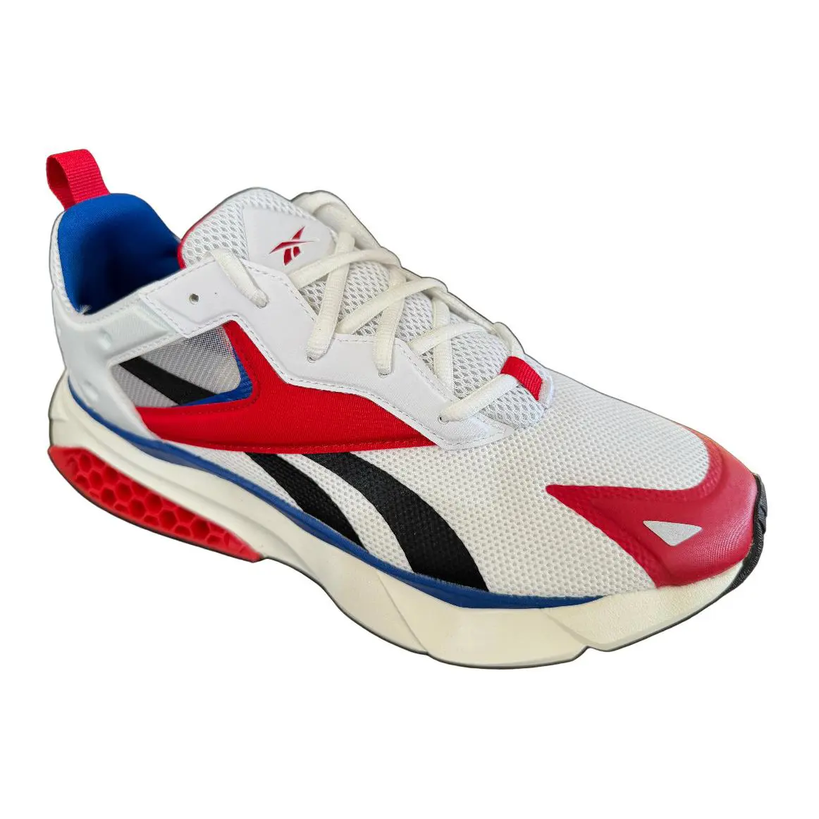 Reebok Mens Hexaulite Legacy Unisex Athletic Casual Sneakers White/red/blue - White/Red