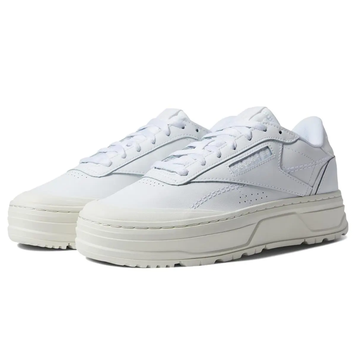 Woman`s Sneakers Athletic Shoes Reebok Lifestyle Club C Double Geo - White/Chalk