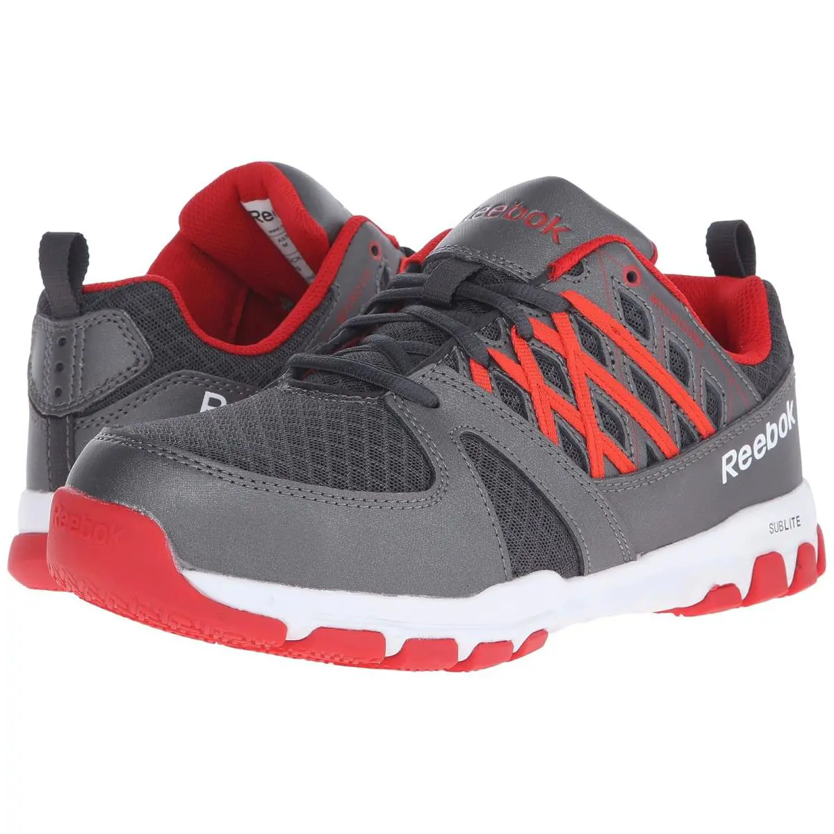 Man`s Sneakers Athletic Shoes Reebok Work Sublite Work - Grey/Red