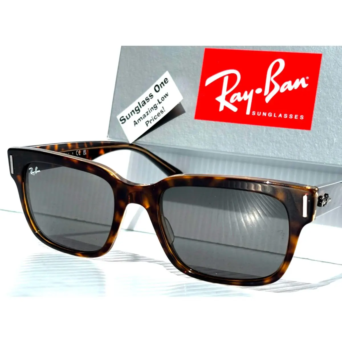 Ray Ban Jeffrey Havana Brown Gradient Grey Lens Sunglass RB2190 1292/B1