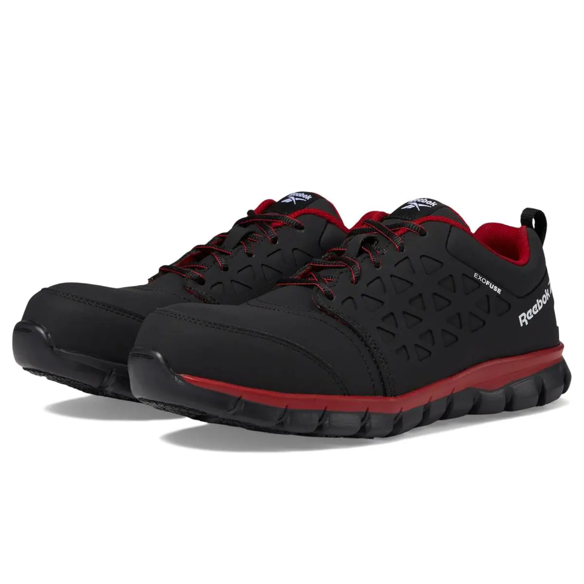 Man`s Sneakers Athletic Shoes Reebok Work Sublite Cushion Work Comp Toe SD - Black/Red