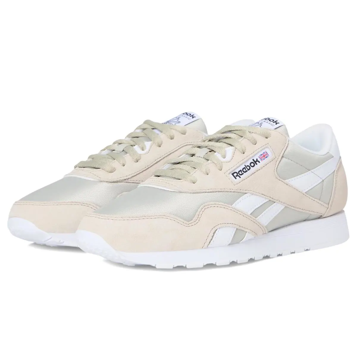 Man`s Sneakers Athletic Shoes Reebok Lifestyle Classic Nylon - Sport Beige/Sport Beige/White
