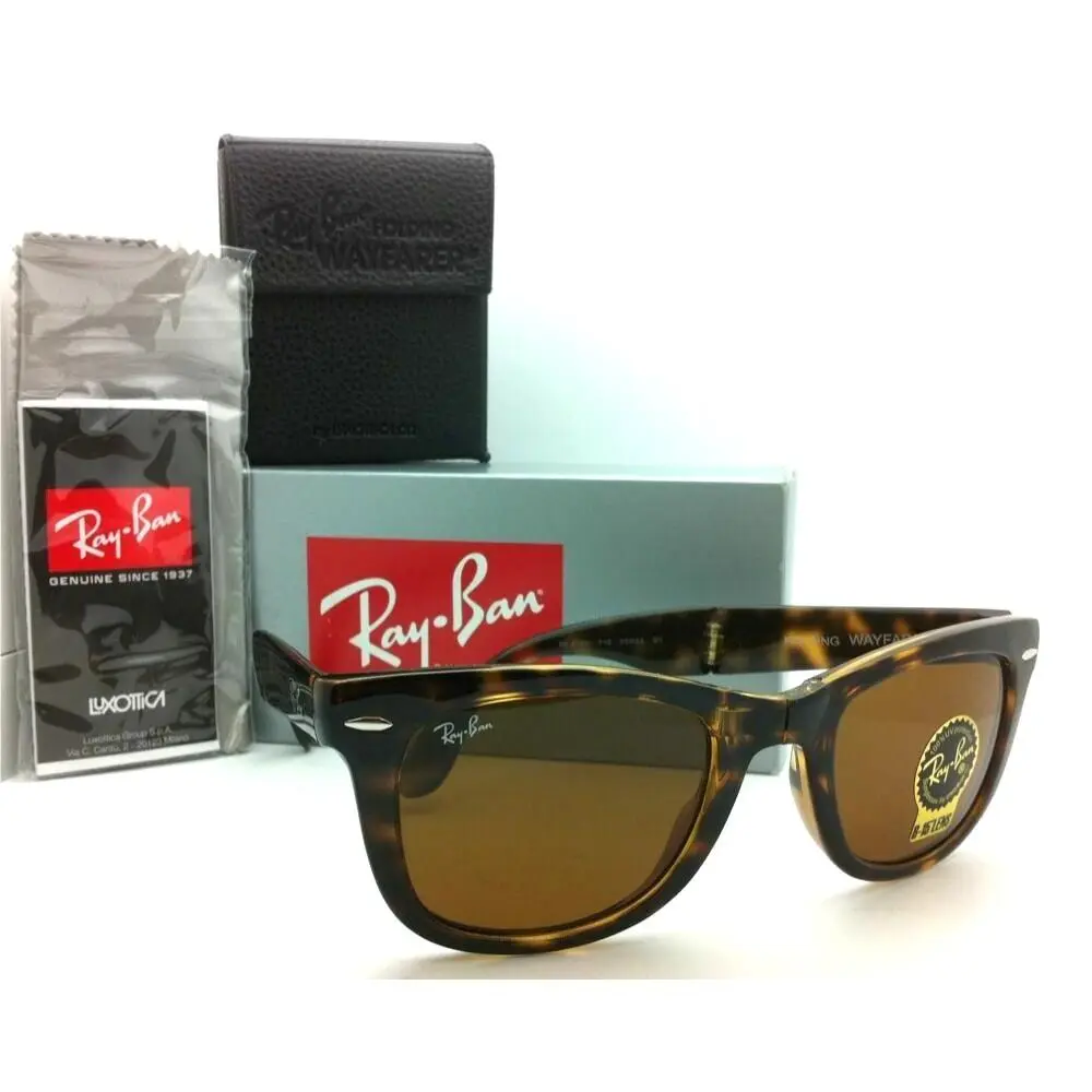Ray-ban Sunglasses Folding Wayfarer RB 4105 710 50-22 Tortoise with Brown Lenses