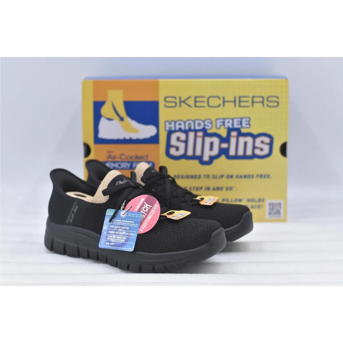 Women`s Skechers Graceful First Blush Hands Free Slip-ins Shoe Black 6.5