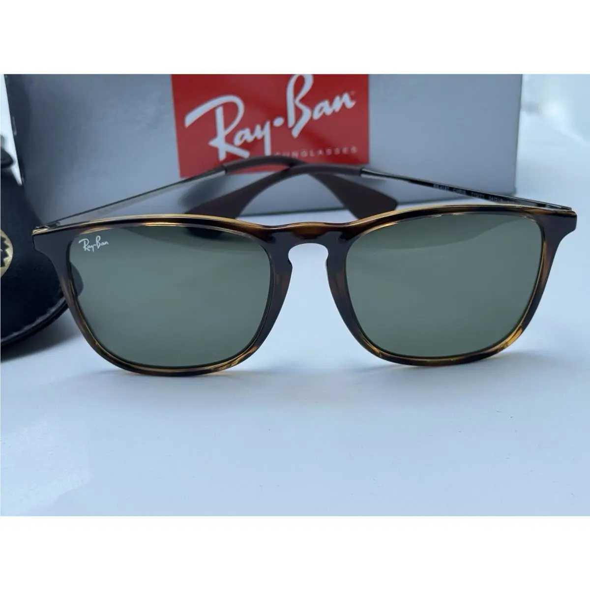 Ray-ban RB4187 710/71 Chris Polished Light Havana Dark Green Sunglasses 54mm