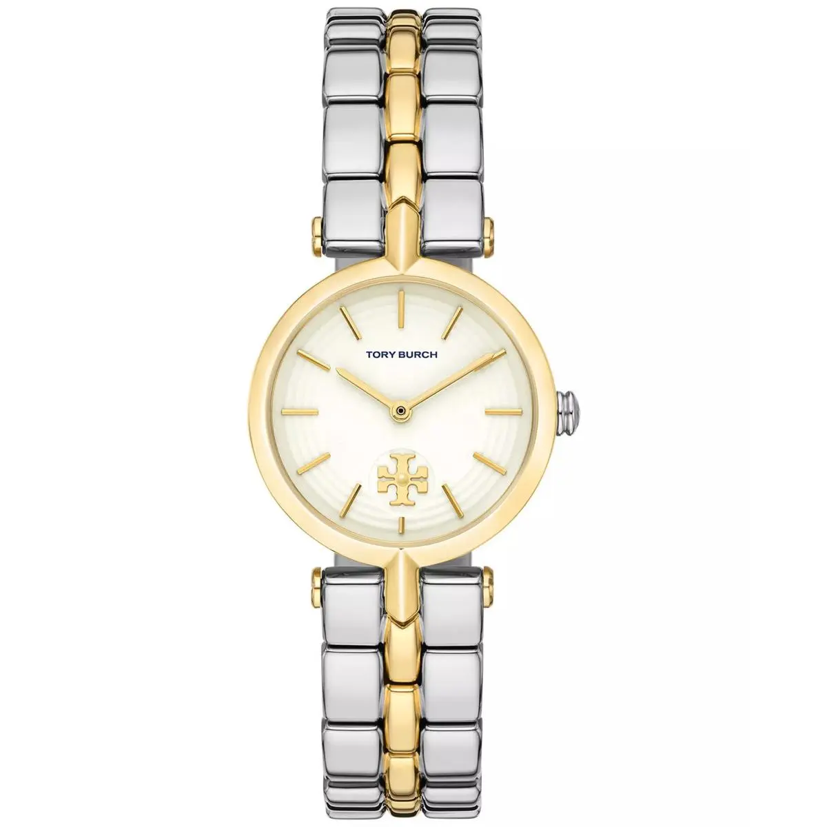 Tory Burch Kira TBW2044 White Dial Two Tone Bracelet 30MM Womens Watch - Dial: White, Band: Gold, Silver, Bezel: Gold