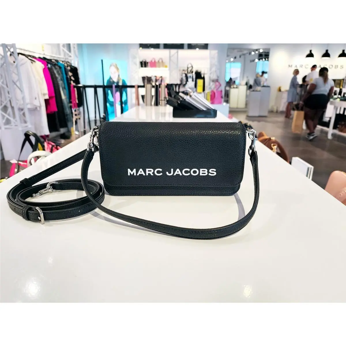 Marc Jacobs Black Leather Convertible Mini Shoulder Bag Crossbody Clutch 3in1