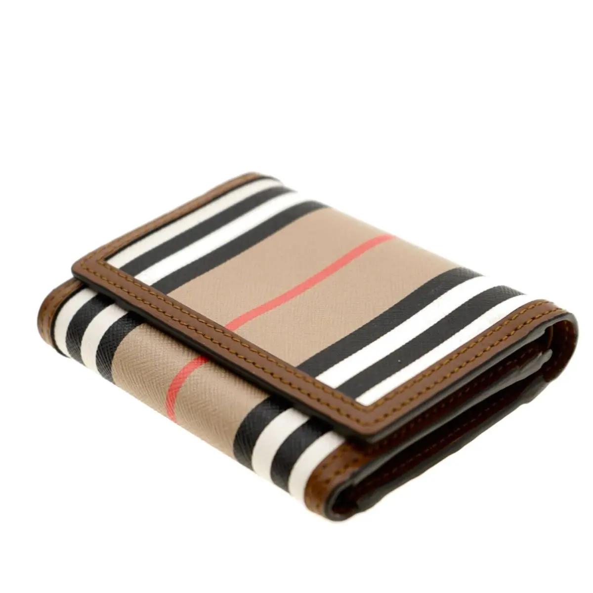 Lancaster Trifold Wallet Icon Stripe Canvas and Leather by Burberry