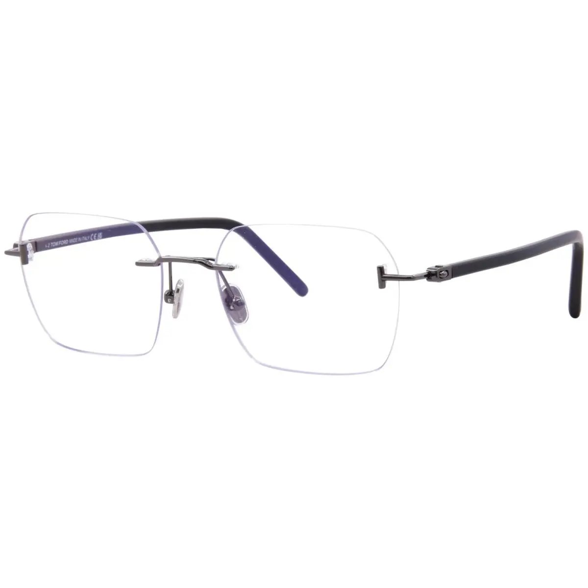 FT5934-B 012 Eyeglasses Men`s Shiny Black Rimless Style 54mm by Tom Ford