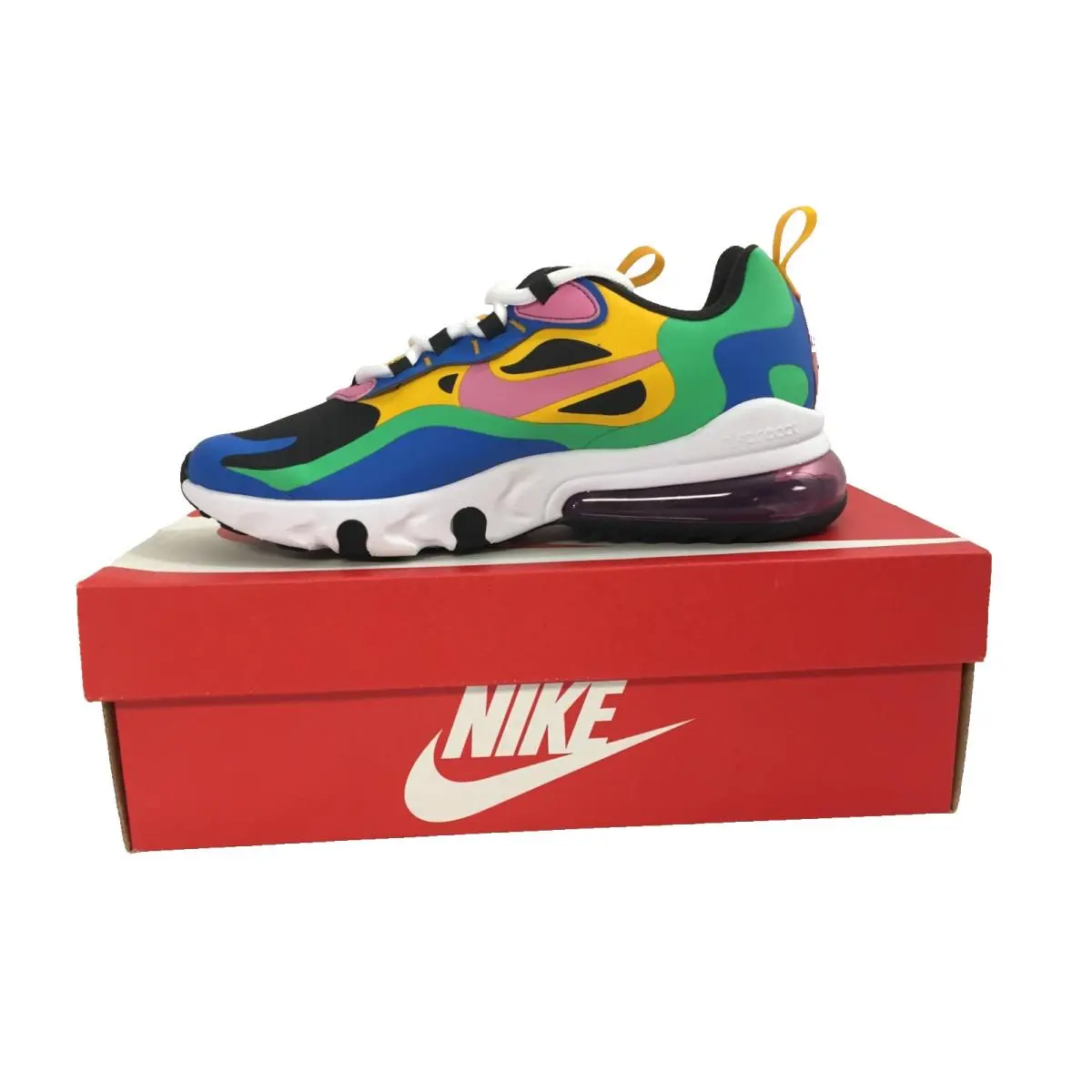 Nike shoes - Nike Air Max 270 React - Off Noir/University Gold/Soar/Magic Flamingo 9