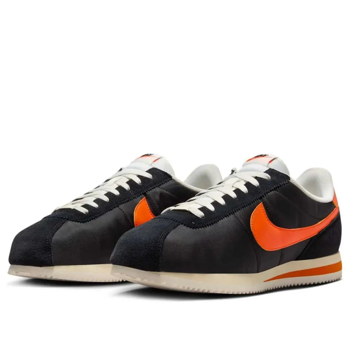 Nike Cortez HF0263-003 Sneaker Mens Black Orange Lace Up Lifestyle Shoes DWA1495