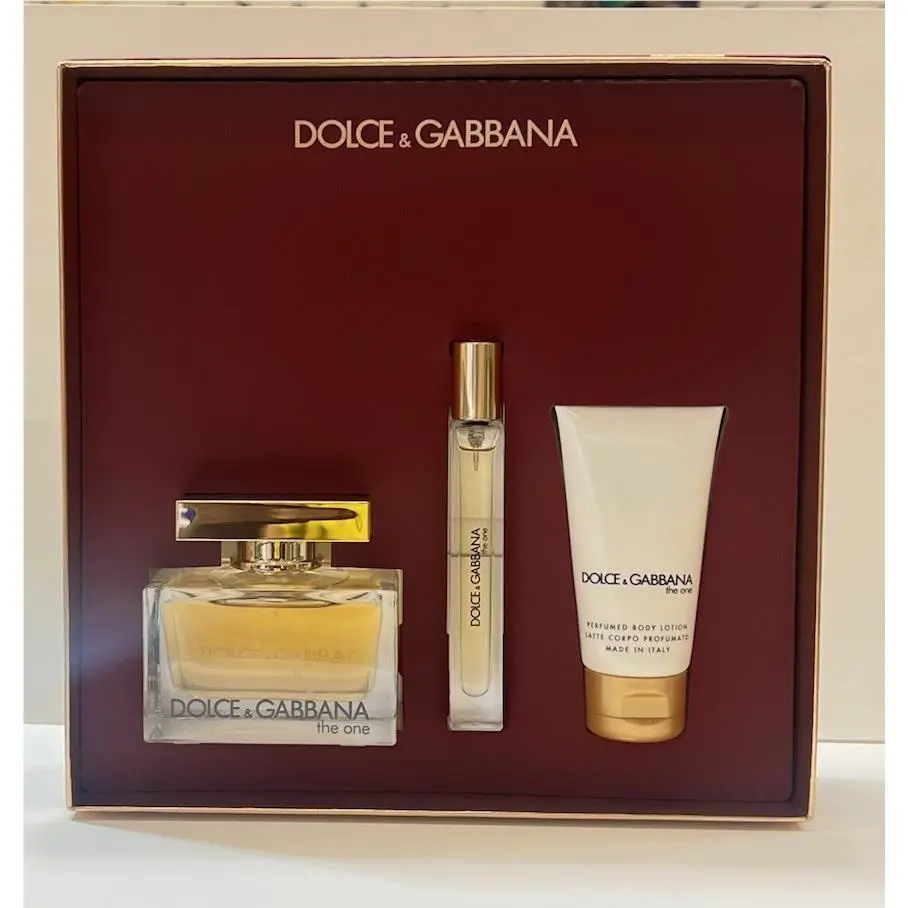 Dolce Gabbana The One 3pc Gift Set with 2.5oz + 10ml Edp Spray+1.7oz Body Lotion