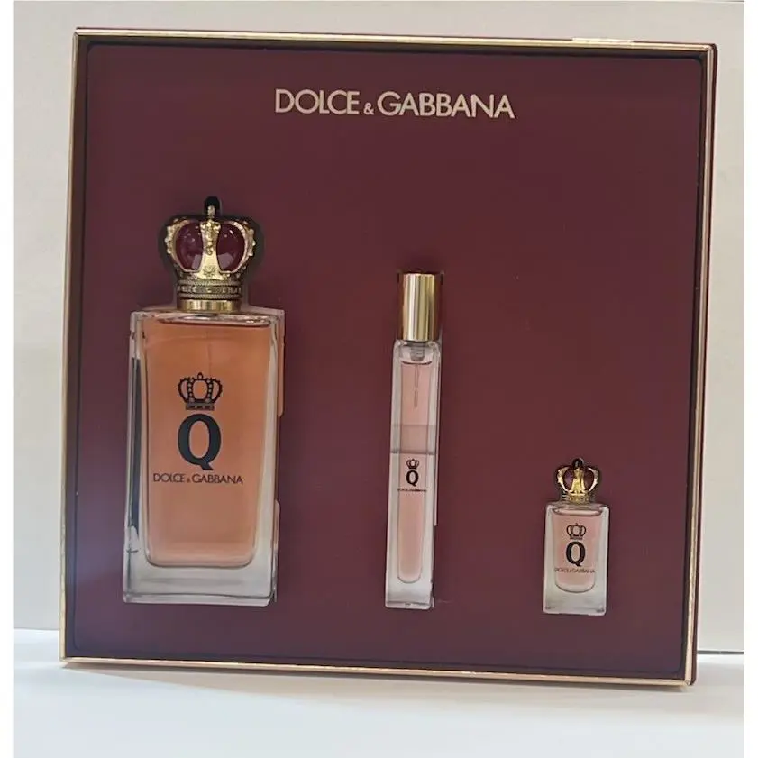Dolce Gabbana Q 3pc Gift Set with 3.3oz+10ml+5ml Edp Spray