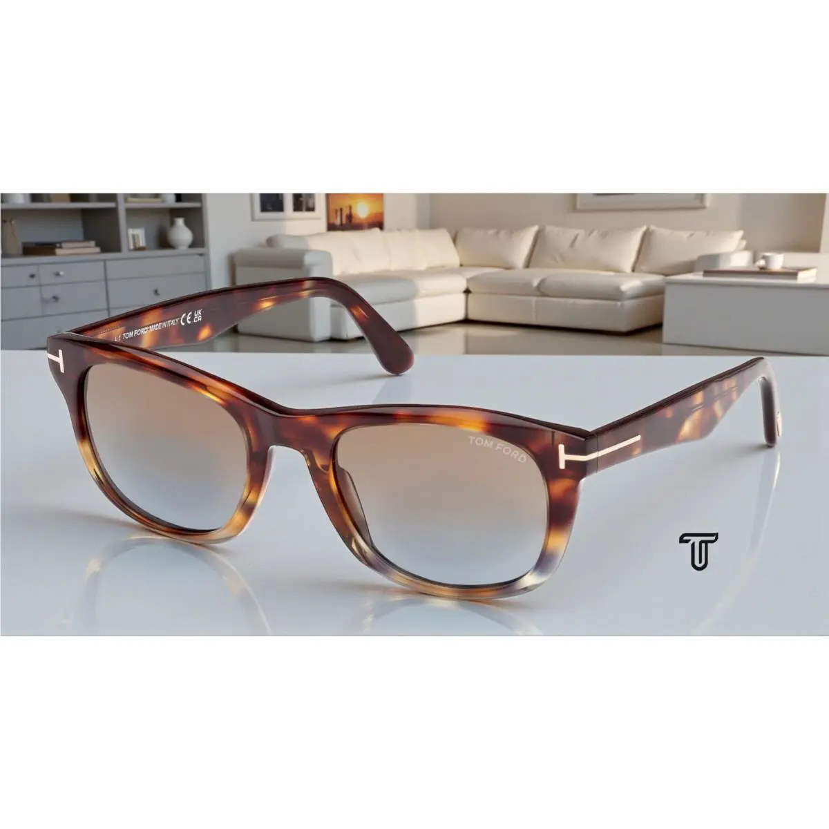 Tom Ford Kendel FT1076 56B Havana Other Gradient Smoke 54 mm Men`s Sunglasses