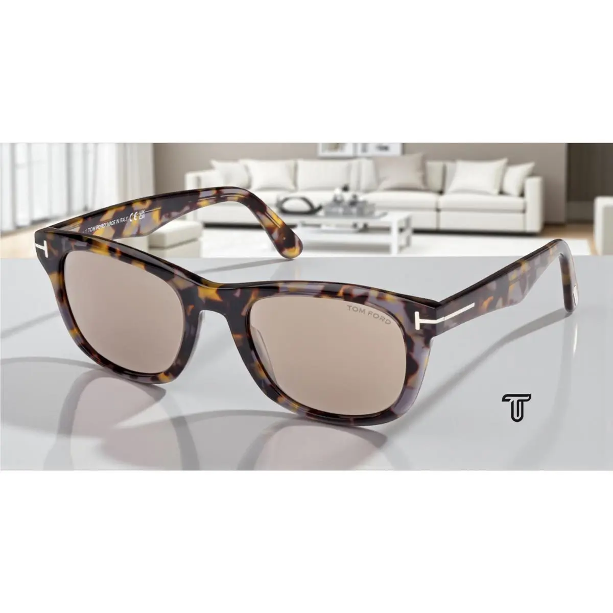Tom Ford Kendel FT1076 55L Coloured Havana Roviex Mirror 54 mm Men`s Sunglasses
